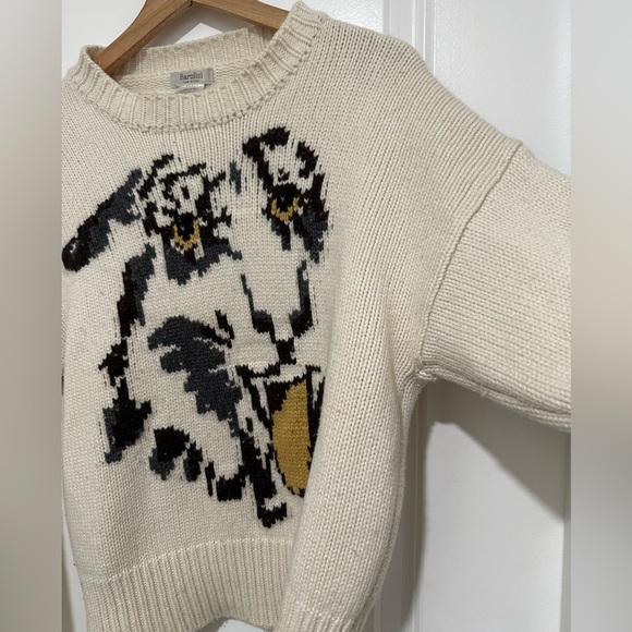 Bartolini Wool Cashmere Blend Cream Sweater with Graphic Design Size Large - Picture 5 of 8